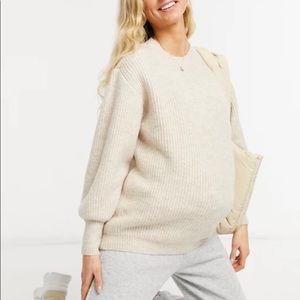 ASOS maternity sweater oatmeal XS